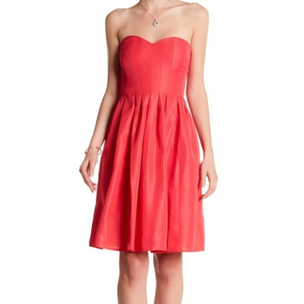 J. Crew A1447 Marlie Classic Faille Coral Dress